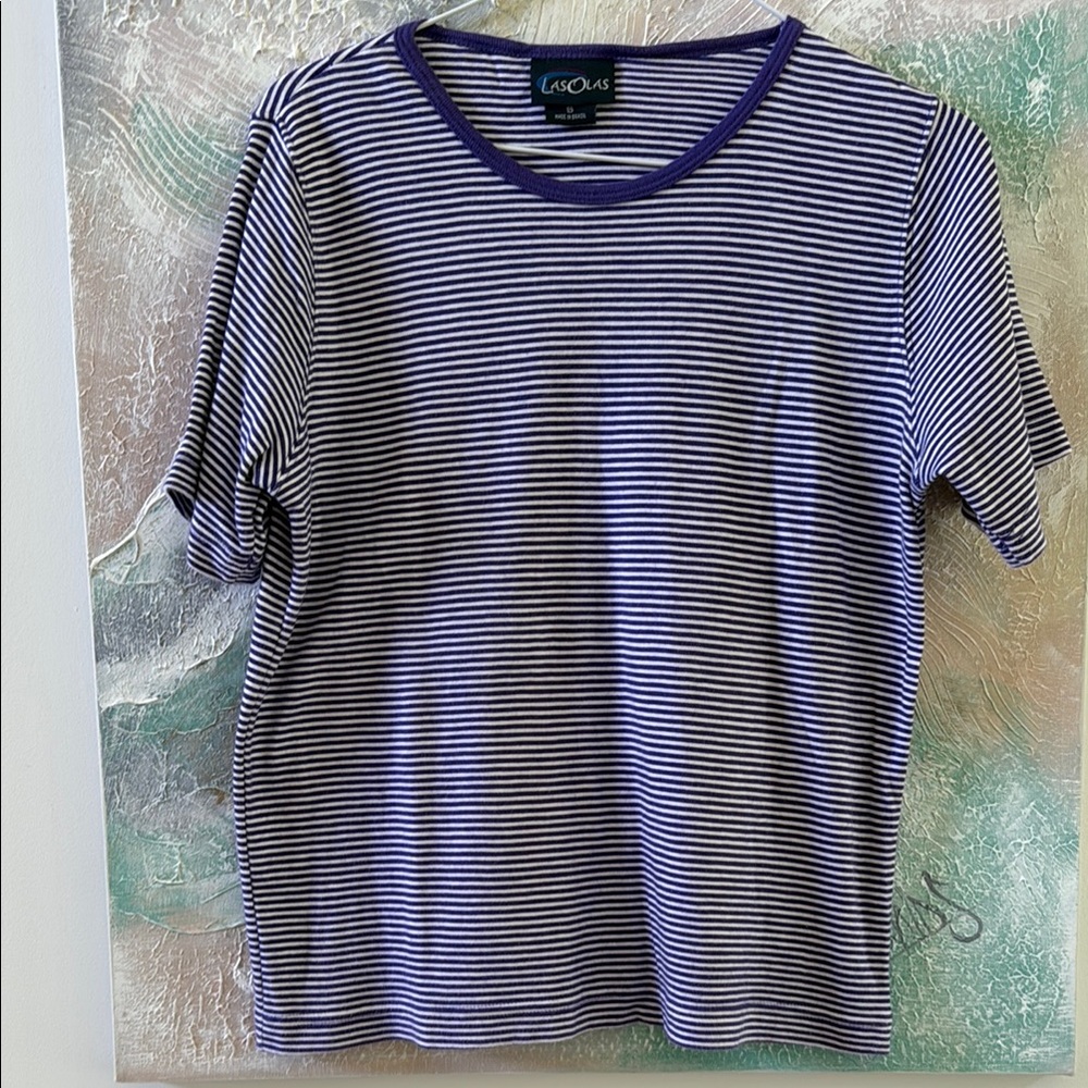Women's Striped purple and White Top